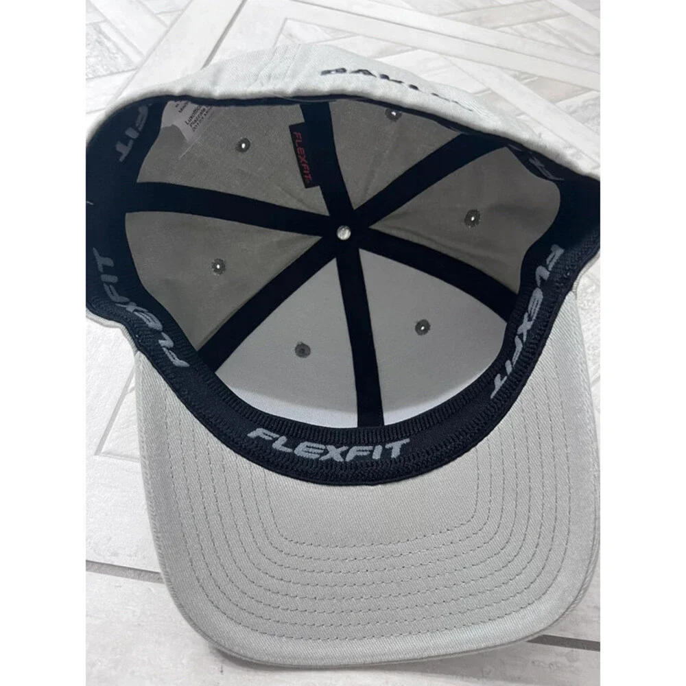 Oakley Flexfit Hat Cap Gray S/M Stretch Fit Golf Casual Logo Cap